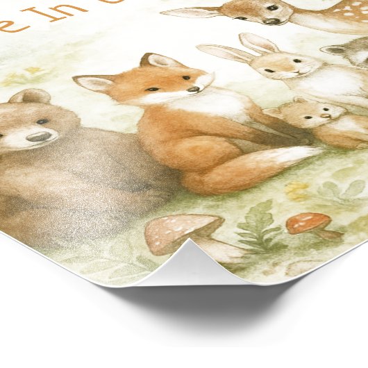 Baby Shower Game Cute Woodland Baby Animals Fotodruck (Ecke)