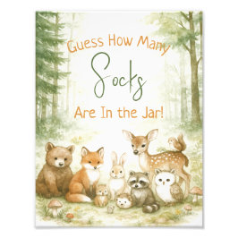 Baby Shower Game Cute Woodland Baby Animals Fotodruck