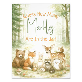 Baby Shower Game Cute Woodland Baby Animals Fotodruck
