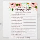Baby Shower Game, das Mommy Confetti Floral kennt (Vorne/Hinten)