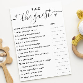 Baby Shower Game Finden Sie die Minimalistische Gä Einladung