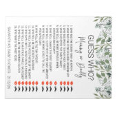 Baby Shower Game Guess Who Leaves Foliage Notizblock (Vorderseite)