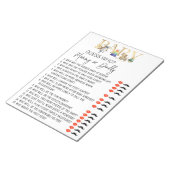 Baby Shower Game Guess Who Toys Gold Notizblock (angewinkelt)