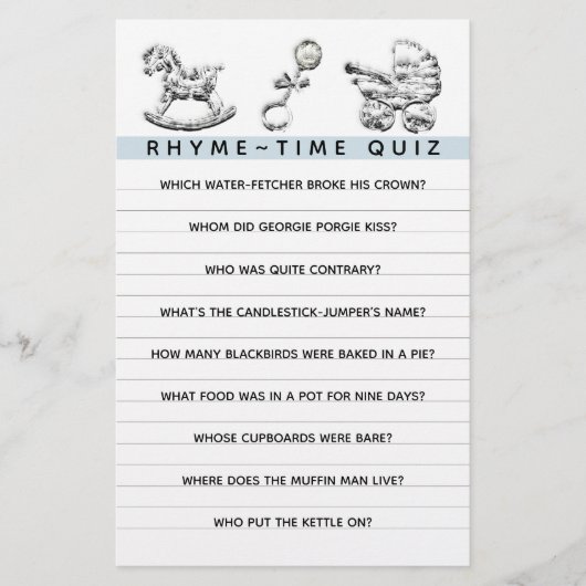 Baby Shower Game Kinderbetreuung Flyer (Vorne)