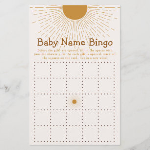 Baby Shower Game kommt hier der Sohn Bingo
