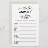 Baby Shower Game - Name der Baby Animals (Vorne/Hinten)