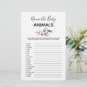 Baby Shower Game - Name der Baby Animals (Stehend Vorderseite)