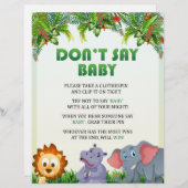 Baby Shower Game nicht [Tierthema] Briefbogen (Vorne/Hinten)