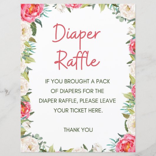 Baby Shower Game Pink und Ivory Florals (Vorderseite)