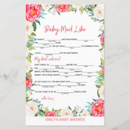 Baby Shower Game Pink und Ivory Florals