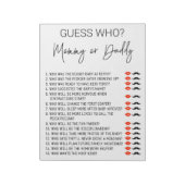 Baby Shower Game schätzt, wer neutrale Skripte ers Notizblock (Rotiert)