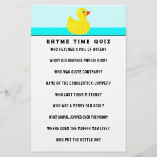 Baby Shower Game Stationery Briefpapier