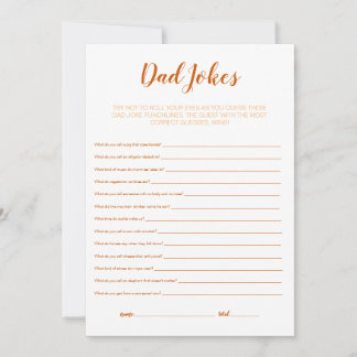 Baby Shower Game - Vater Jokes Dankeskarte