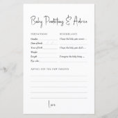 Baby Shower Game Vorhersagen und Ratschläge Mimina (Vorderseite)