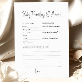 Baby Shower Game Vorhersagen und Ratschläge Mimina