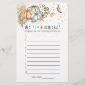 Baby Shower Game Was gibt es in der Windelbeutel-K Flyer (Vorne)