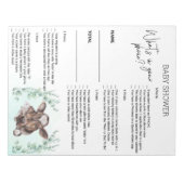 Baby Shower Game Was in Ihrer Telefonzelle steckt Notizblock (Vorderseite)