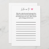 Baby Shower Game - Wer bin ich? Einladung (Vorne/Hinten)