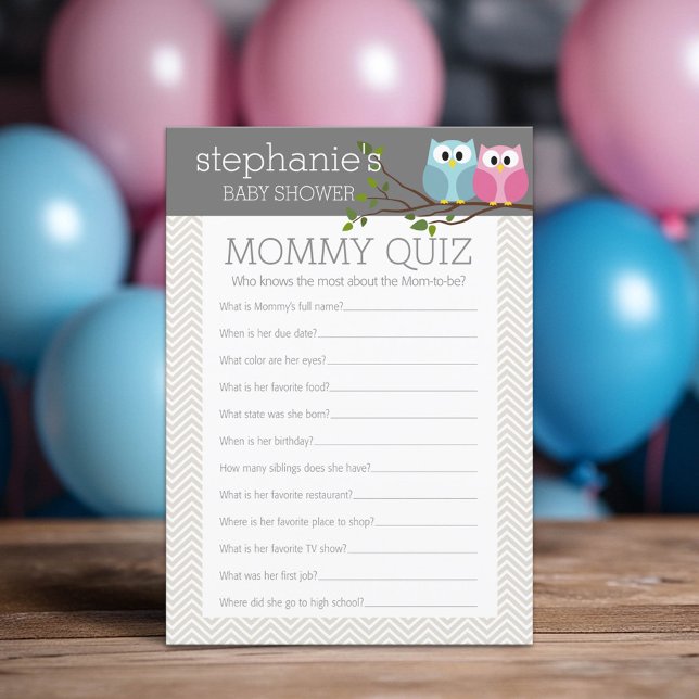 Baby Shower Game - Wer kennt Mommy Best Quiz (Custom Shower Game)