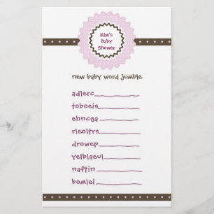 Baby Shower Game - Word Jumble