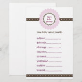 Baby Shower Game - Word Jumble (Vorne/Hinten)