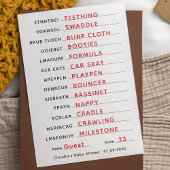 Baby Shower Game Word Scramble mit Answer Key Einladung