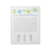Baby Shower Game Word Search Notepad (blau) Notizblock (Rotiert)