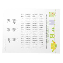 Baby Shower Game Word Search Notepad (neutral) Notizblock