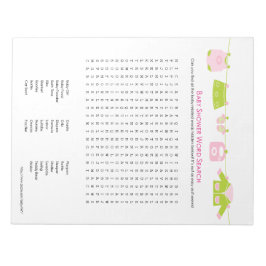 Baby Shower Game Word Search Notepad (Pink) Notizblock