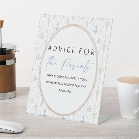 Baby Shower Games - Advice for Parents Sign Sockelschild (In SItu)