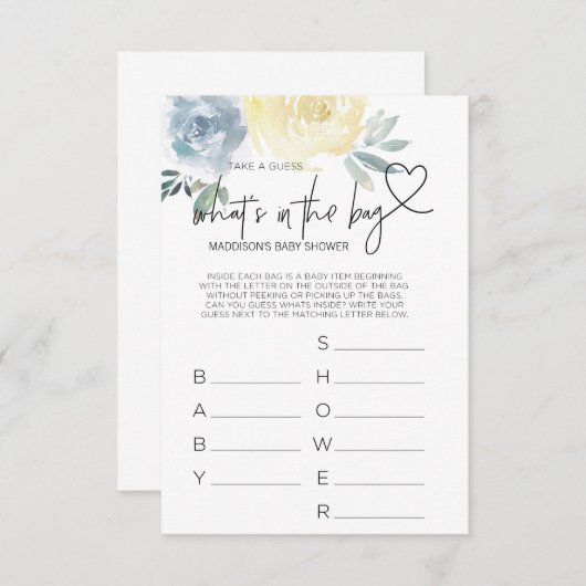 Baby Shower Games Baby Boy Shower Favorit Card Begleitkarte (Vorne/Hinten)