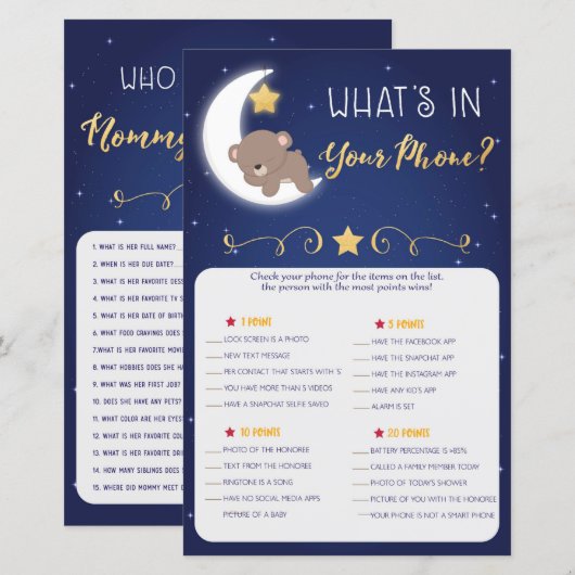 Baby Shower Games, die Mama kennen, Handyspiele (Vorne/Hinten)