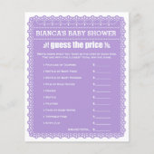 Baby Shower Games im Lila Papel Picado (Vorderseite)