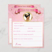 Baby Shower Games Pink Gold African American (Vorne/Hinten)