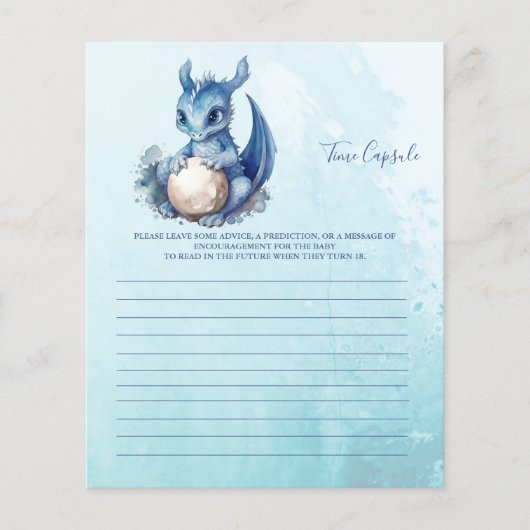 Baby Shower Games Time Kapsel (Vorderseite)