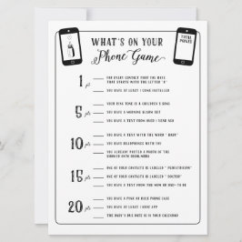Baby Shower Games Was ist auf Ihrem Handy Game? Einladung