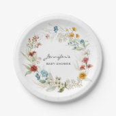 Baby Shower Garden Florals 7-in farbig Pappteller (Vorderseite)