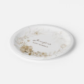 Baby Shower Garden Florals 7 in Sepia Pappteller (Schrägansicht)