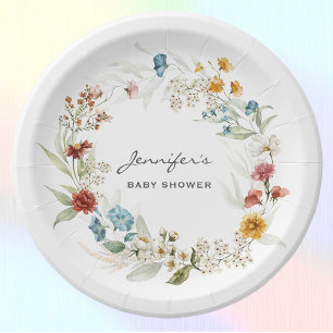 Baby Shower Garten Blumen 7-in Farbige Pappteller