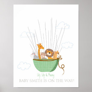 Baby Shower Gästebuch Fingerabdrücke Safari Grün