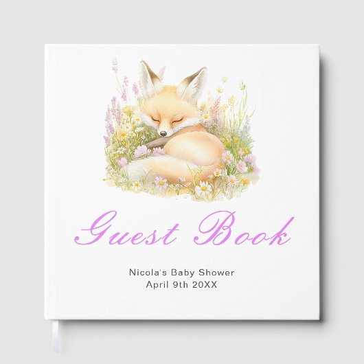 Baby Shower Gästebuch Frühling Fuchs (Vorderseite)
