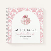Baby Shower Gästebuch Geschenk Notizbuch Rosa Kürb