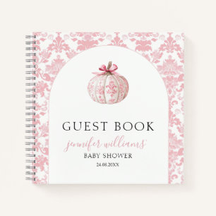 Baby Shower Gästebuch Geschenk Notizbuch Rosa Kürb