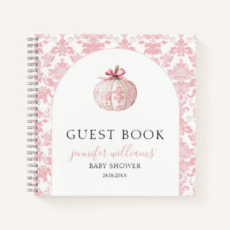 Baby Shower Gästebuch Geschenk Notizbuch Rosa Kürb