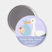 Baby Shower Gastgeschenk - Stork Delivers Baby Boy Magnet (Vorderseite/Rückseite)