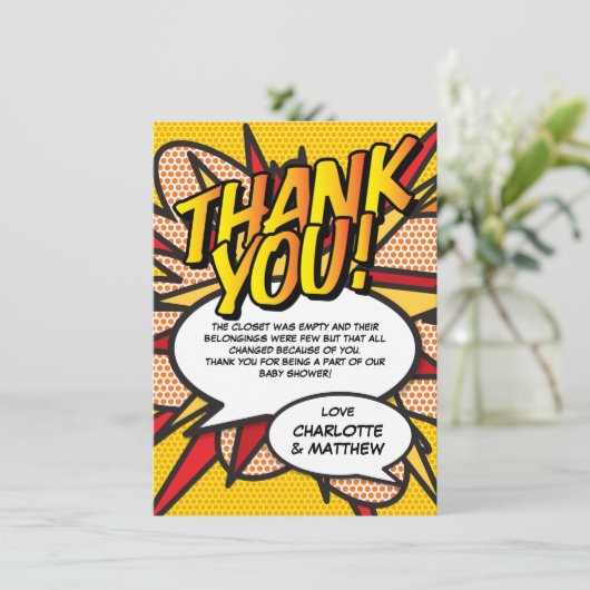 Baby Shower Gedicht Spaß Modern Danke Karte (Stehend Vorderseite)