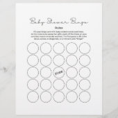 Baby Shower Geschenk-Bingo-Spiel Briefbogen (Vorderseite)