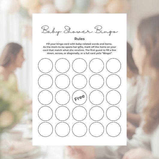 Baby Shower Geschenk-Bingo-Spiel Briefbogen