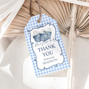 Baby-Shower-Geschenkanhänger aus blauer Jeans Geschenkanhänger