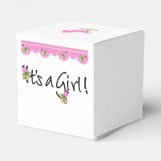 Baby Shower Geschenkboxen - Es ist ein Mädchen Geschenkschachtel (Rückseite)